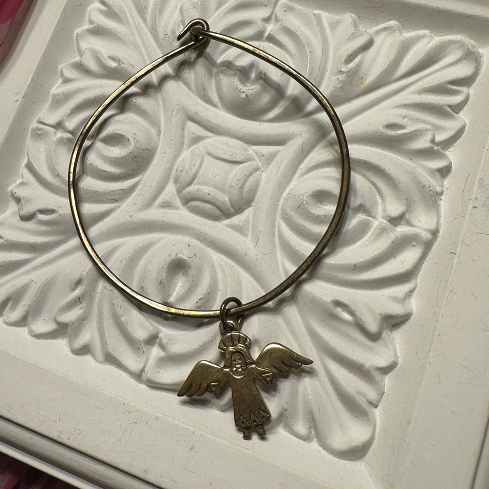 Vintage Jeep Collins Brass Angel Bracelet